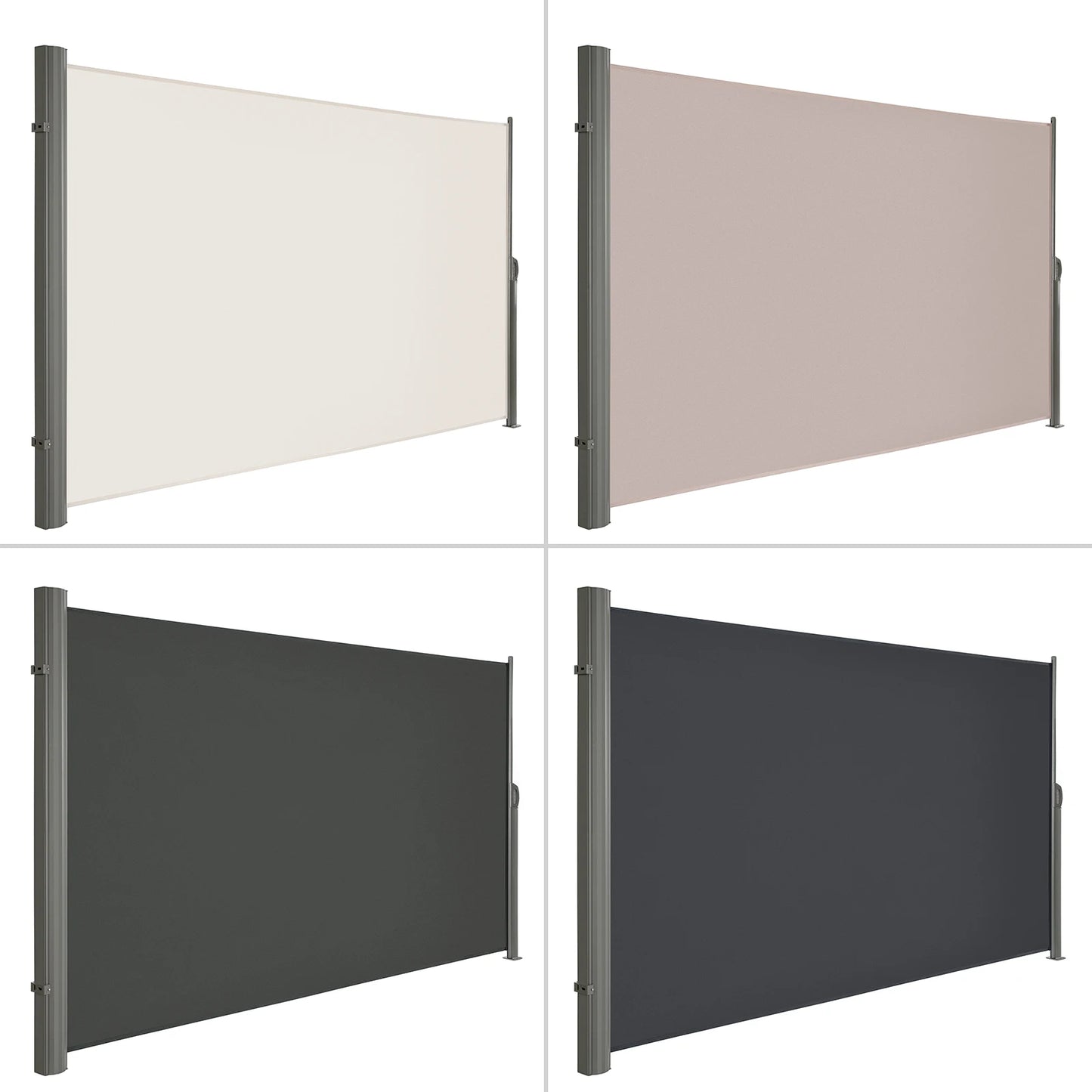 Windscherm - Tuinscherm - Zijluifel - Opvouwbare Windschermen - 200 x 300 cm - Volledig Aluminium Frame – Waterdicht - UV 30+ Bescherming – Privacy Scherm voor Buiten - Donkergrijs
