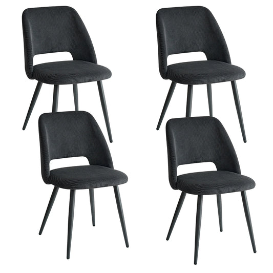 Set of 2/4/6 Stylish Corduroy Dining Chair - Soft Fabric Seat, Ergonomic Design, Suitable for Family Dining Space