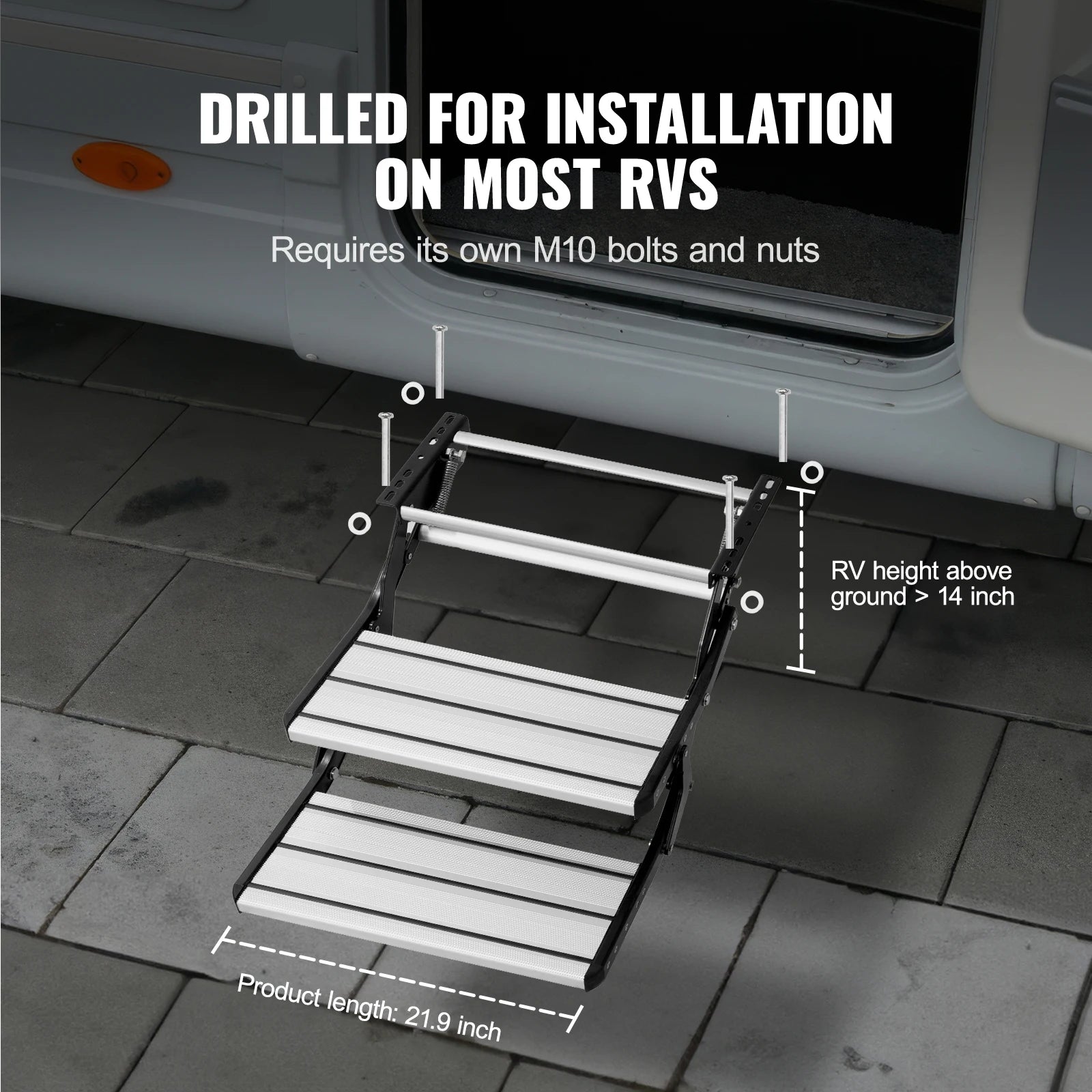 Campertrap – Instaptrede – Caravantrap – Kampeertrap – Vouwtrap – Aluminium & Staal – Anti-slip Treden – Draagvermogen 200 kg - QUORE