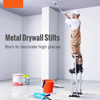Droogbouw Stelten – Verstelbare Werkstelten – Bouwstelten – Werkhoogte Verhoger – Aluminium Constructie – Anti-Slip Voeten - Zilver - QUORE