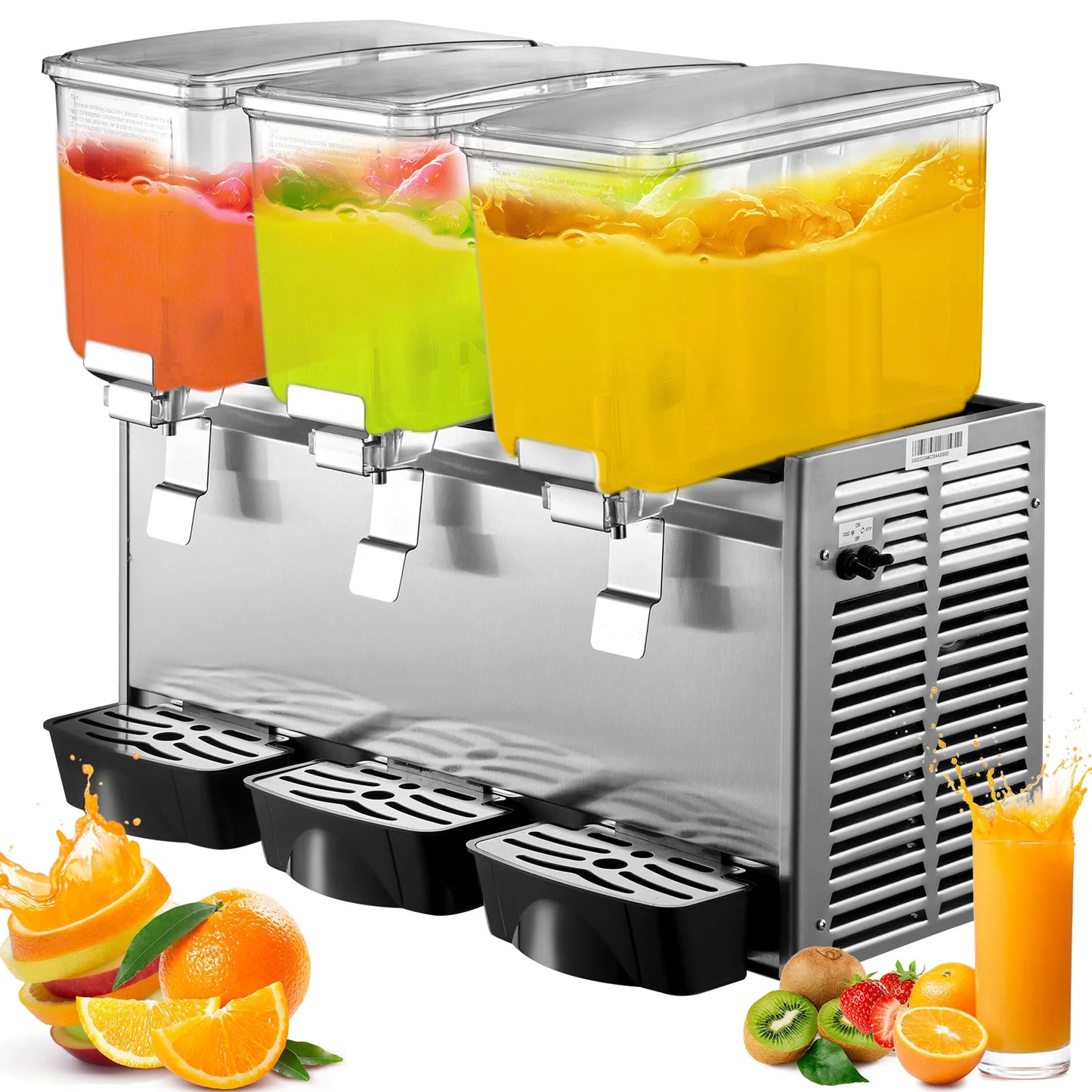 Drankendispenser – Drankenkoeler – Drankdispenser – Drankverdeler – Drankmachine – 3 Tanks Van 12 Liter – Stille Roerfunctie