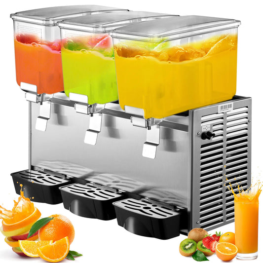 Drankendispenser – Drankenkoeler – Drankdispenser – Drankverdeler – Drankmachine – 3 Tanks Van 12 Liter – Stille Roerfunctie