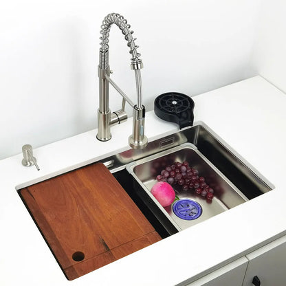 RVS Undermount Spoelbak – Inbouw Spoelbak – Keukenspoelbak – Enkele Bak – Binnenbouw Wastafel – 75x40 cm – 304 Roestvrij Staal – Waterfall Kraan