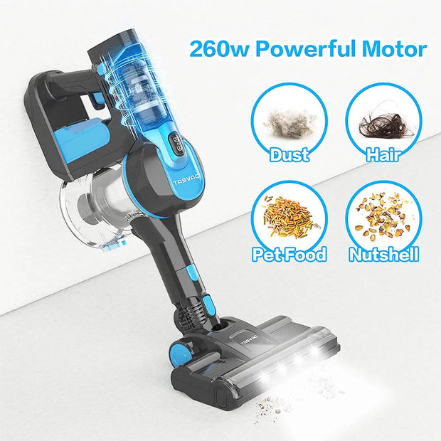 Cordless Stick Vacuum Cleaner - Stick Vacuum Cleaner - Vacuum Cleaner - Cordless Stick Vacuum Cleaner - Powerful Suction - 23KPa - HEPA Filter - &lt;500w - Blue