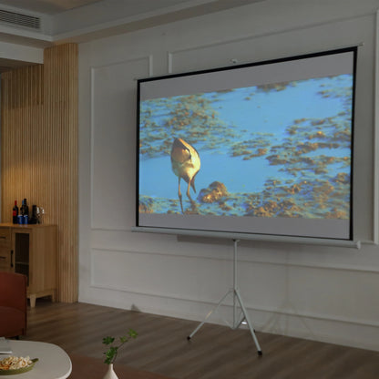 Homcom - Beamer Scherm - Projector Screen - Projector Scherm - Projector Doek - Projector Scherm voor Beamer - Handheld Projector Screen with Stand - Draagbare Beamer - 100in - 16:9 - QUORE