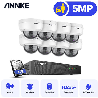 Beveiligingssysteem – 8-Kanaals – Camerasysteem – Camerapakket – Surveillance – Bewakingsset – 6MP NVR PoE IP Camera – 5MP Nachtzicht - 8 Stuks - 4TB