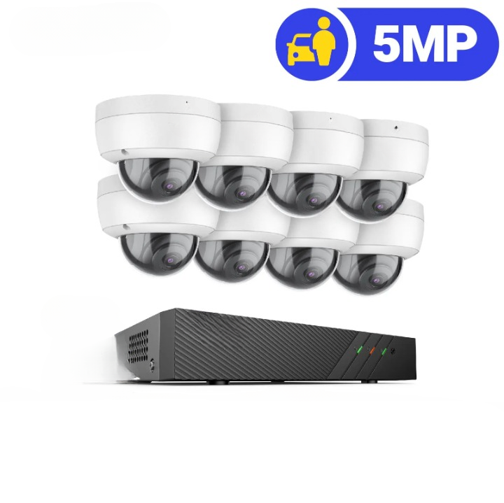 Beveiligingssysteem – 8-Kanaals – Camerasysteem – Camerapakket – Surveillance – Bewakingsset – 6MP NVR PoE IP Camera – 5MP Nachtzicht - 8 Stuks - 2TB