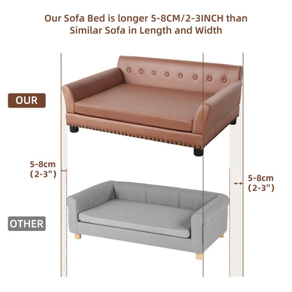 Hondenbank XL – Hondenbankje – Hondenbed – Huisdier Sofa – Dierenmeubel – Verhoogd Houten Frame – Waterafstotend Kunstleer – Extra Groot 120x74x40 cm - QUORE