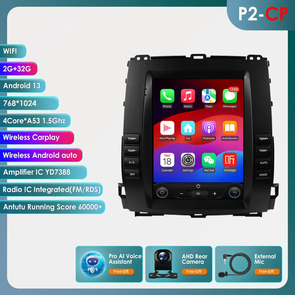 Multimedia Autoradio – Inbouw Radio – Auto Stereo – Navigatiesysteem – Touchscreen Audio Systeem – 9,7" Scherm – 360° Camera Support