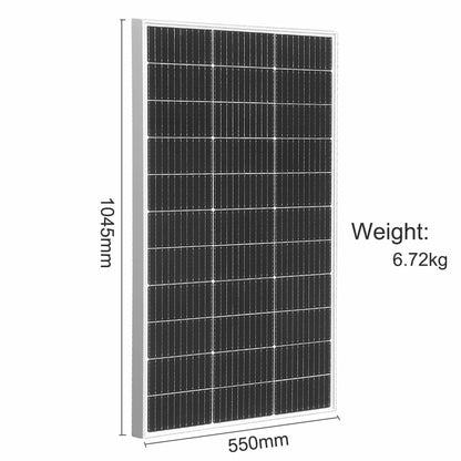 Zonnepaneel - Zonnepanelen - Monokristallijne - Waterdicht - met Glas - en Aluminium Frame - Lichtgewicht - 12V - 600W - 4stuk - voor Boot - Camper - Caravan - RV of Tuin