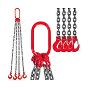 Lifting Chain - Chain - Steel Chain - Lifting Straps - Chain Sling - 8MM Diameter - 1M - with Powder Coated Steel Hook - Grade 80 High Temperature Resistance - for Lifting