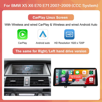 Multimedia Scherm – Touchscreen Display – Auto Navigatie Systeem – Infotainment Unit – Draadloos CarPlay Android Auto – 12,3 Inch 1920x720 Resolutie – Linux Besturingssysteem