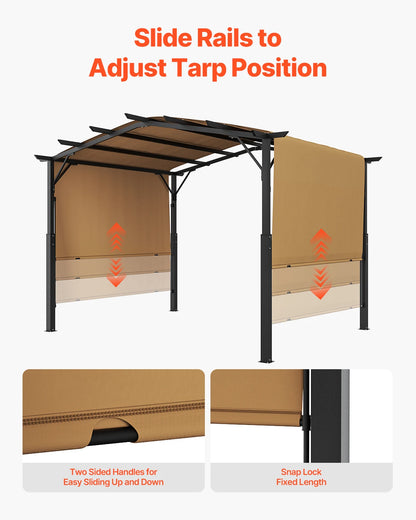 Pergola – Tuinoverkapping – Schaduwdoek – Buitenverblijf – 12x10 Foet– Stalen Frame – Waterafstotend Polyester