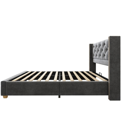 Bedbank – Slaapbank – Bed – Sofa – Logeerbed – Gestoffeerd Velours – Opbergladen – USB Oplaadfunctie – 160x200 cm - QUORE