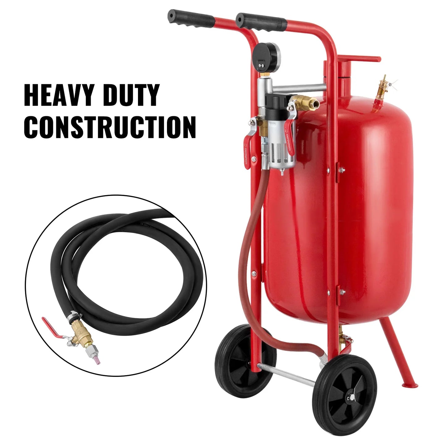 Sandblaster -  Sandblasting Blaster -  Bead Garage Grit - Draagbare Luchtzandstraalmachine  - 40L - Rood