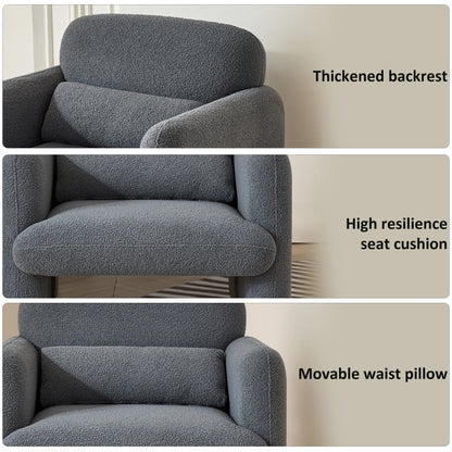 Relaxstoel – Lounge Stoel – Fauteuil – Stoel – Leesstoel – Zacht Stof – Houten Frame – Comfortabele Kussens - Donkergrijs