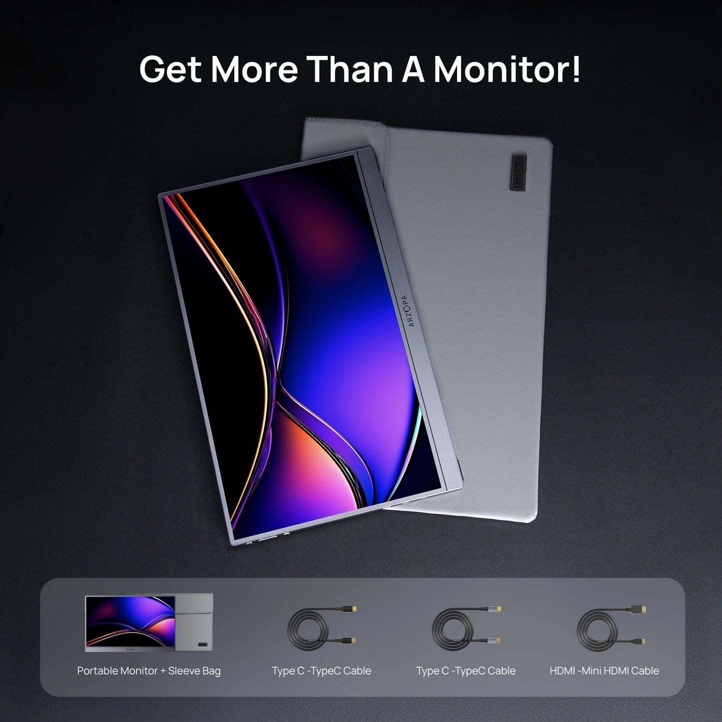 16.1 inch draagbare monitor – portable scherm – extern scherm – gaming monitor – USB-C monitor – 144Hz verversingssnelheid – 100% sRGB kleurweergave