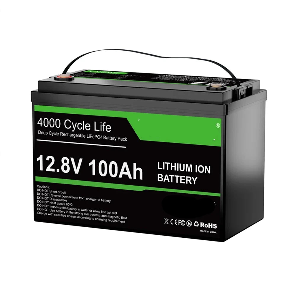 LiFePO4 Accu – Lithium Accu – 12V Accu – Deep Cycle Accu – 100Ah Capaciteit – 1280Wh Energie – IP65 Spatwaterdicht
