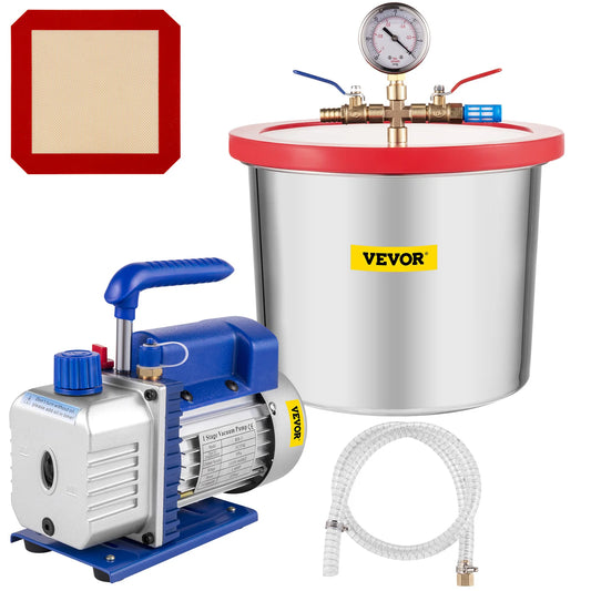 Vacuümpomp - Vacuümpomp Air Conditioner - Vacuümkamer - Vacuümkamer met Pomp - Koelgereedschap - Air Conditioning Pomp - 3CFM - 5 Gallons - Auto Onderhoud