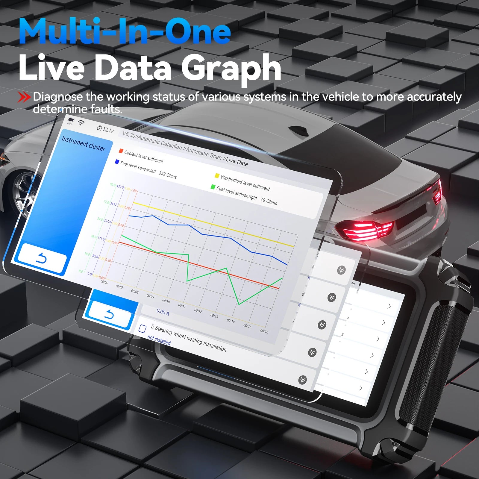 Autodiagnose Scanner – Diagnoseapparaat – OBD2 Scanner – Foutcode Uitlezer – ECU Codering – Bidirectionele Test – 23+ Resetfuncties – Levenslange Gratis Updates - QUORE