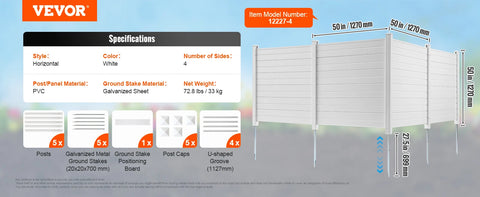 Outdoor Privacy Fence - Privacy Scherm - Privacy Fence Screening - Air Conditioner Fence - Omheining - 50 x 50 inch- 4 zijden - Perfect om prullenbak en AC units te omheinen.