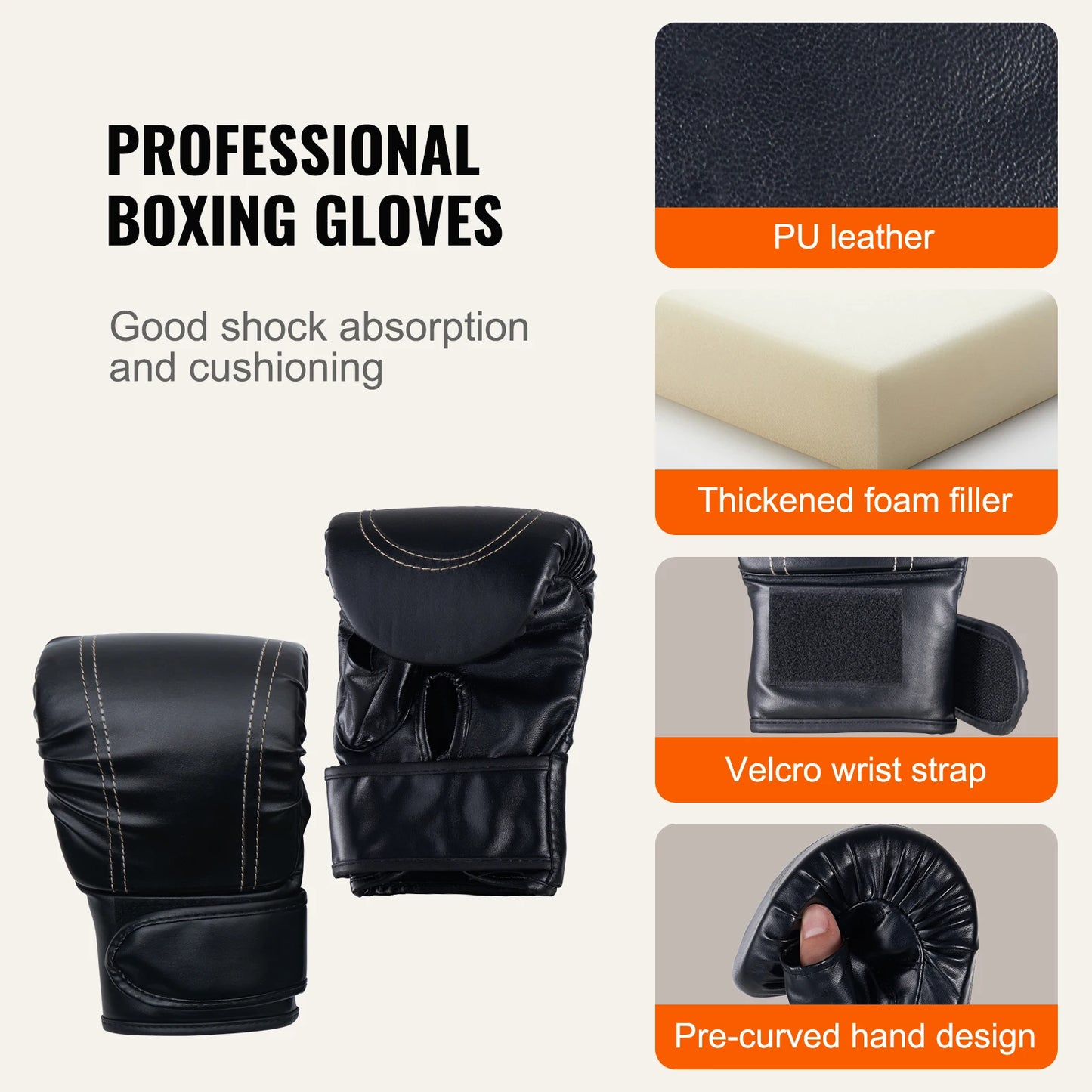 Bokszak - Hangende Bokszak voor Volwassen - Bokspaal - Opknoping - met Boksaccessoires - Duurzaam -  voor Training - MMA - Muay Thai - Fitness Beginners - Niet Ingevuld - 36 x 36 x 12 cm - Zwart