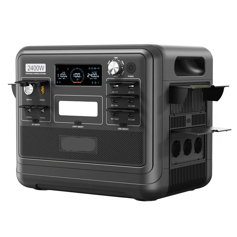 F2400 Draagbare Zonne-Generator – Power Station – Portable Accu – Noodstroomvoorziening – Zonne-Accu – 2048Wh Capaciteit – 2400W Zuivere Sinusgolf Uitgang