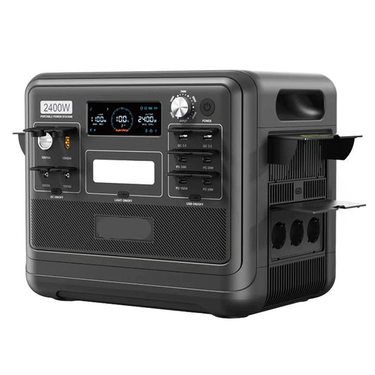 F2400 Draagbare Zonne-Generator – Power Station – Portable Accu – Noodstroomvoorziening – Zonne-Accu – 2048Wh Capaciteit – 2400W Zuivere Sinusgolf Uitgang