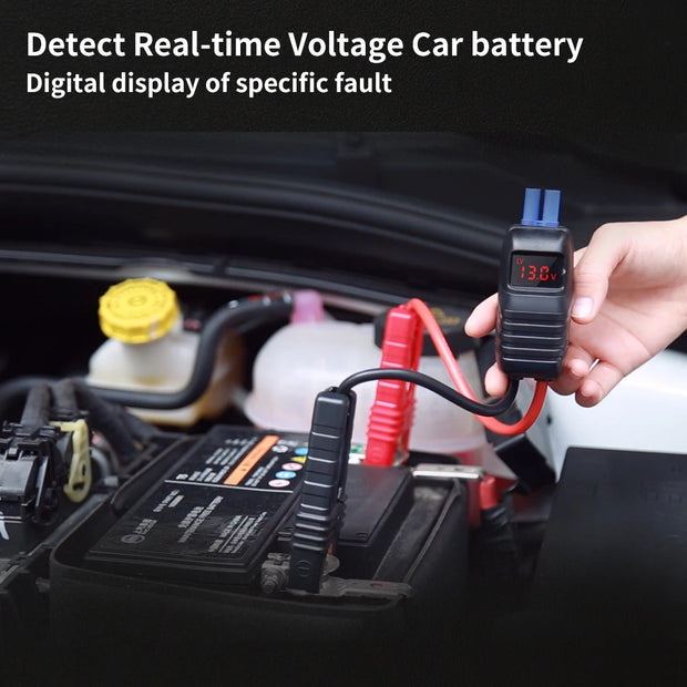 Jumpstarter - Jumpstarter voor auto - 10W - 2500A - Met compressor - Jumpstarter met Powerbank, LED-zaklamp en SOS-noodverlichting - LCD-scherm - Veiligheidshamer - Zwart