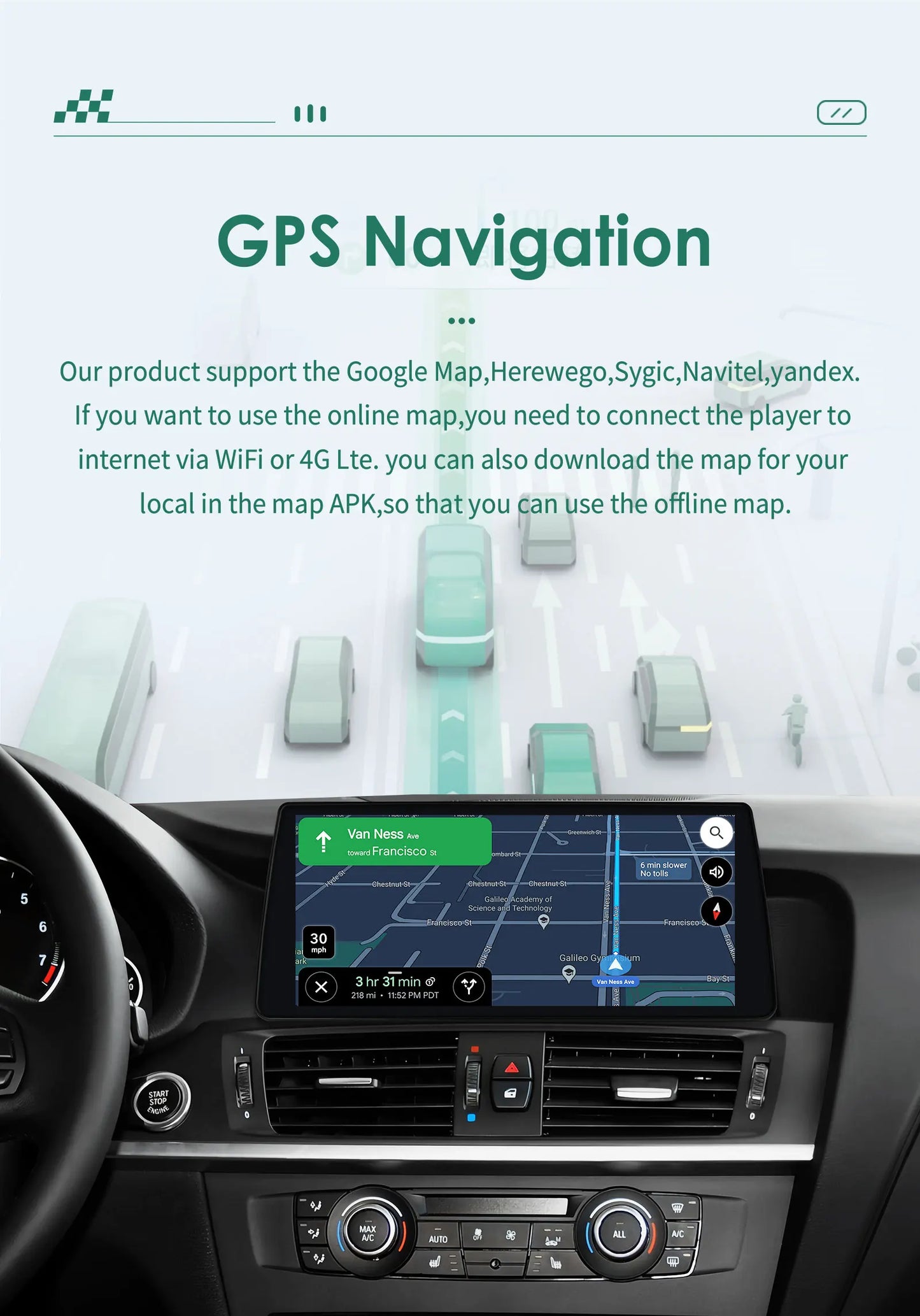Autoradio – Auto Radio – Car Radio – Multimedia Radio – Inbouwradio – 10,25 Inch Touchscreen – Android 13 Systeem – CarPlay & GPS Navigatie