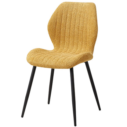 EGOONM A Set of 4 Upholstered Padded Dining Chairs Linen Fabric Kitchen Chairs Metal Legs for Balcony Restaurant Cafe Home Room