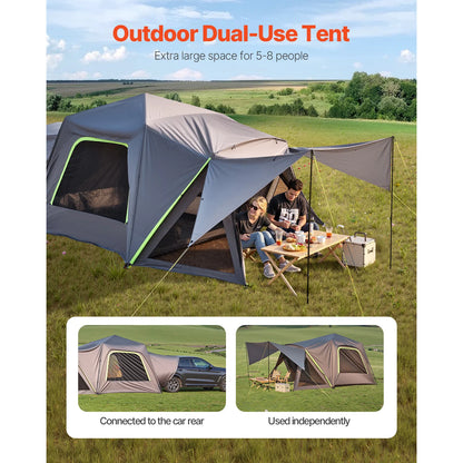 Bustent – Koepeltenten – Kampeertent - Tent - Pop up tent - Tenten - 10x8ft - Waterdicht & Ruim – Dubbel-laags Ontwerp – Schaduwluifel & Mesh Vensters - QUORE