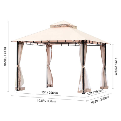 Gazebo Pop-Up Tent - Tuinpaviljoen - Kampeertent - Overkapping - Paviljoen - Opvouwbare Partytent - Tenten - Waterdichte - 10x10ft - voor Buiten