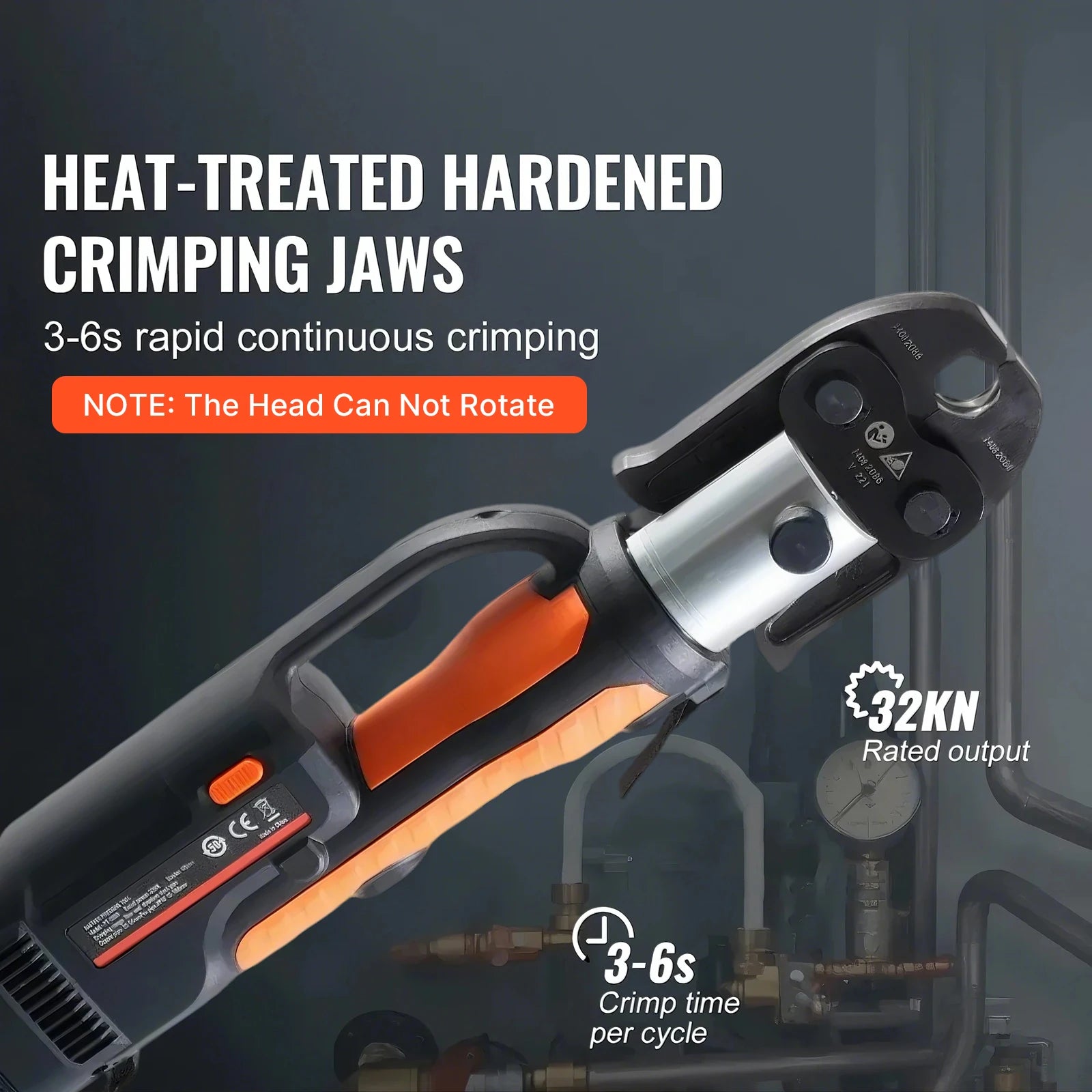 Draadloze Pers Tang – Elektrische Perstang – Batterij Persgereedschap – Krimptang – Persklem – 40 Mm Slag – 20V 4.0Ah Batterij - QUORE