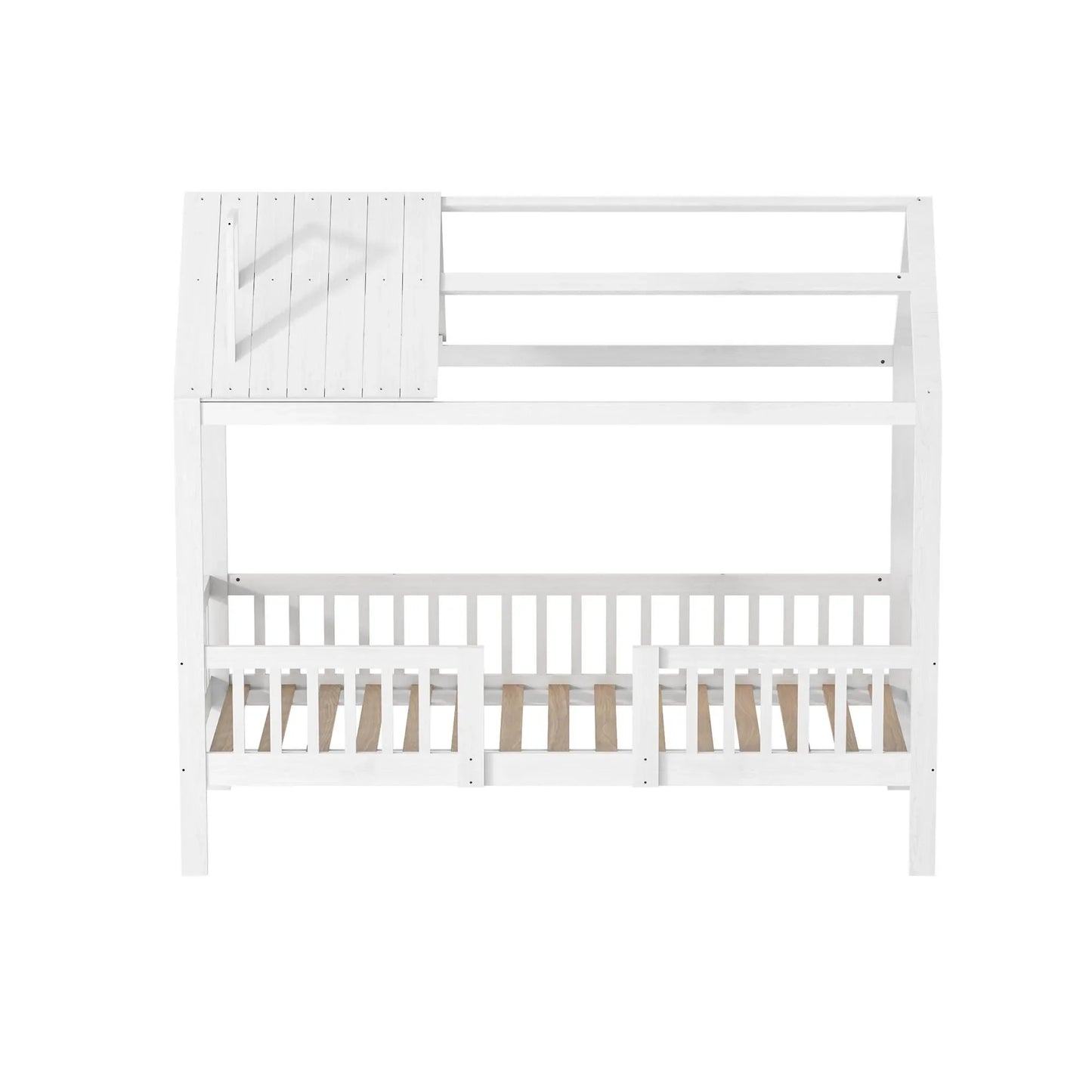 Kinderbed – Huisbed – Kinderbedden – Peuterbed – Houten Bed – 90x200 Cm – Valbeveiliging