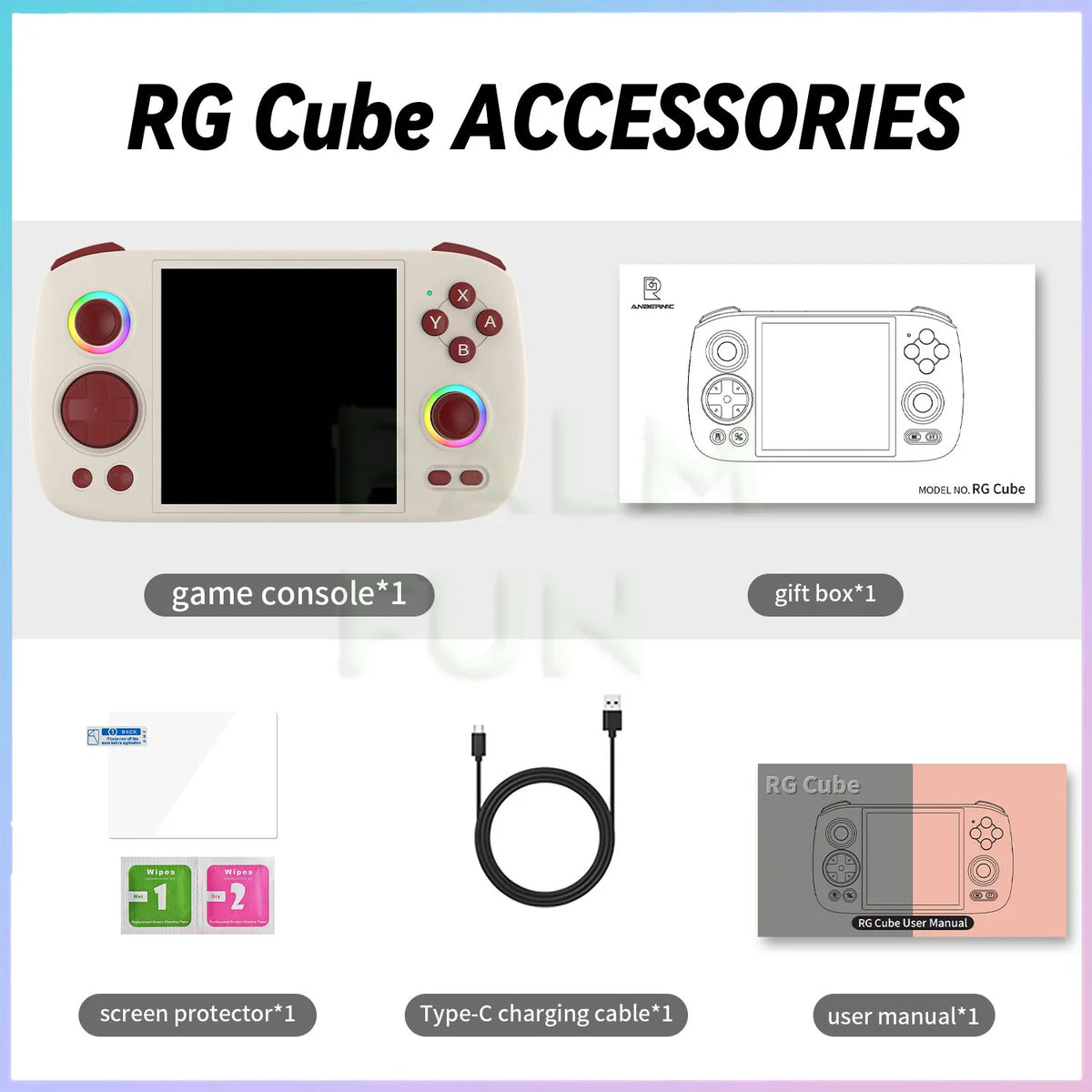ANBERNIC RG Cube Retro Handheld Game Console 3.95 Inch Touch Screen 720*720 Android 13 Bluetooth WIFI Portable Video Player - QUORE