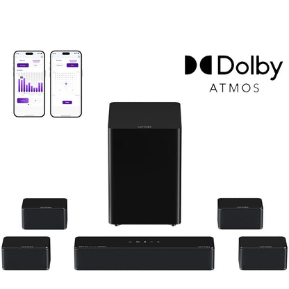 Soundbar – Home Cinema Speaker – Surround Sound Systeem – Draadloze Subwoofer – 7.1 Kanaals – 500W Vermogen – Dolby Atmos – 6,5 Inch Subwoofer