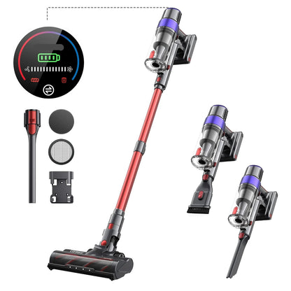 Steelstofzuiger - Stofzuiger - Draadloze - Vacuum Cleaner - 500W - 48000PA Kracht - Met Verwijderbare Accu – Brushless Motor – Voor Auto & Huis – EU Plug - QUORE