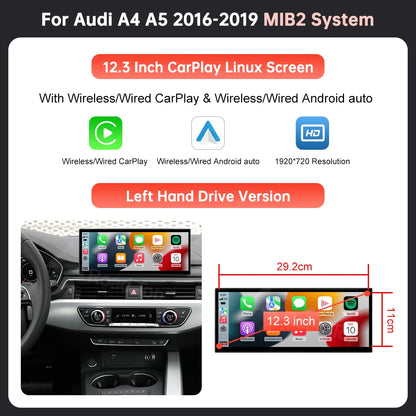 12,3 Inch Multimedia Touchscreen – Autonaviteit – CarPlay Display – Android Auto Scherm – AirPlay Interface – Draadloos Verbinden – Hoge Resolutie 1920x720 – Linux Systeem