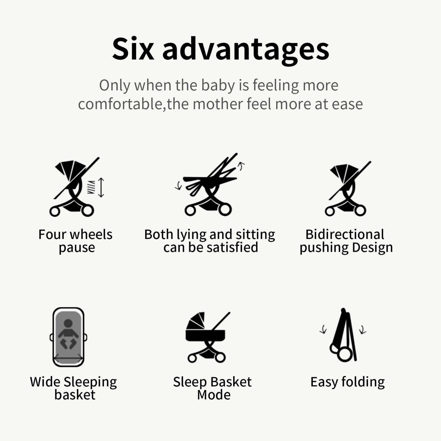 Baby High Landscape Lightweight Prams 3-in-1 Baby Stroller Travel System Carriages for Newborns Pushichair Car Seat Stroller