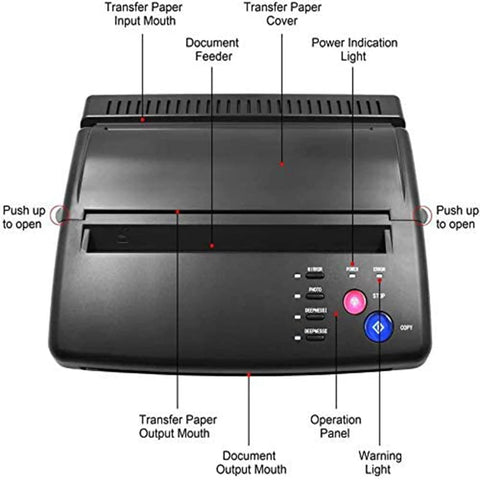 Tattoo Stencil Printer – Tattoo Printer – Thermische Printer - Inclusief Transfer Papier - QUORE