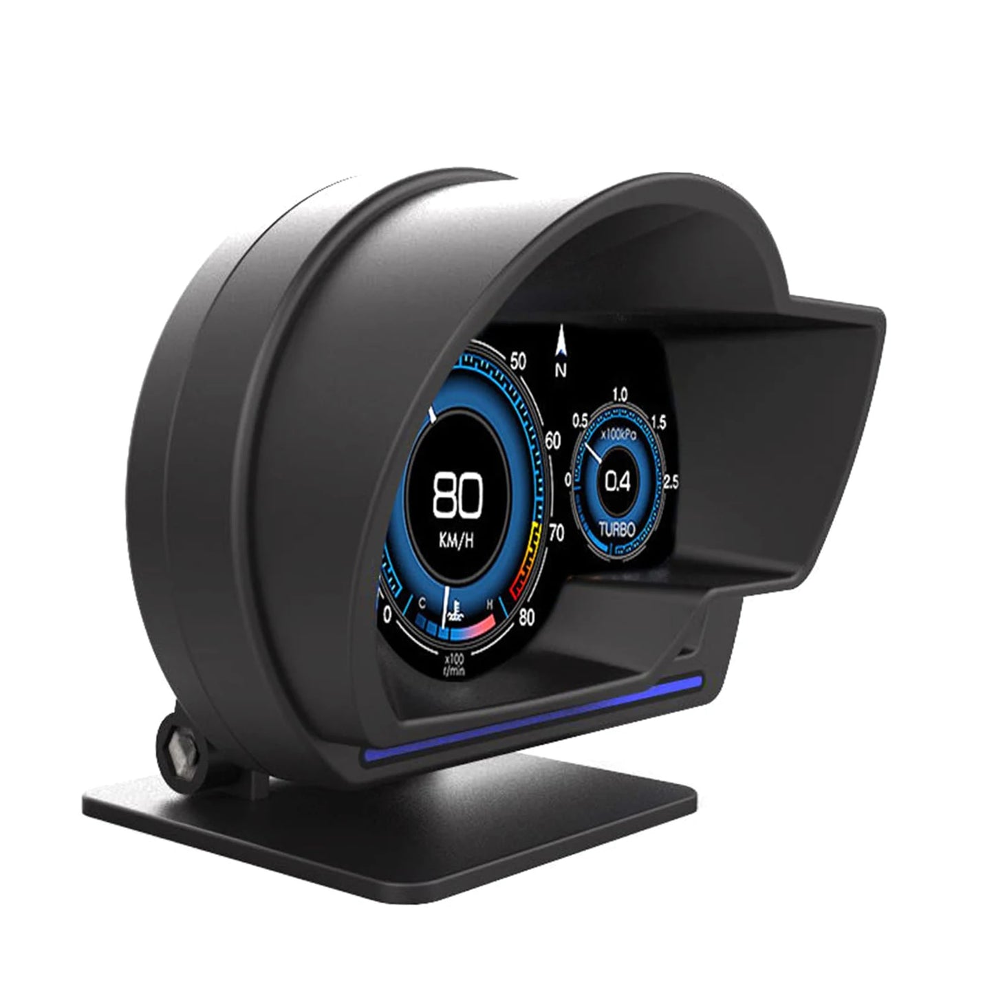 Head Up Display - OBD2 - GPS - Snelheidsmeter Turbo - RPM Alarm Auto Vrachtwagen. - QUORE