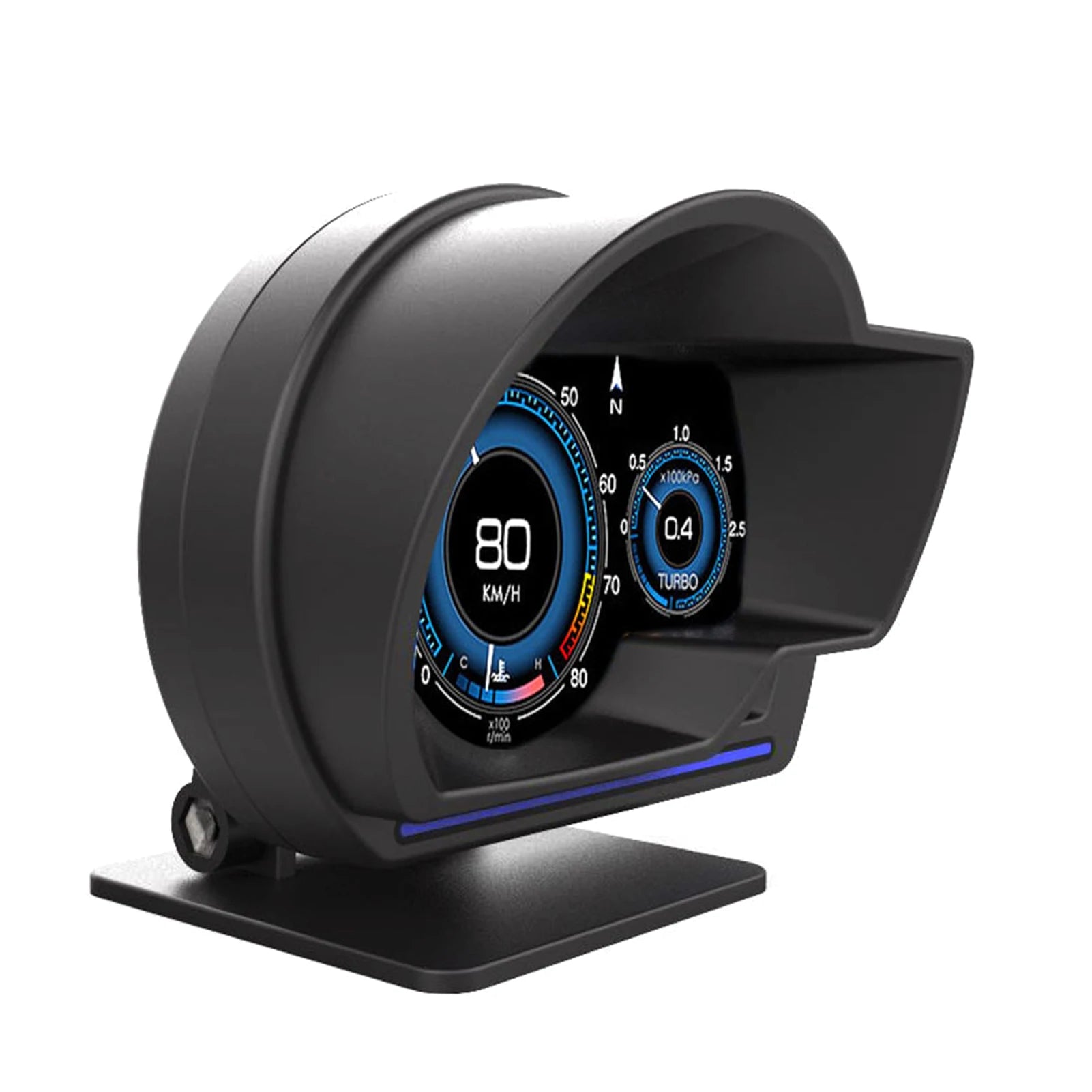 Head Up Display - OBD2 - GPS - Snelheidsmeter Turbo - RPM Alarm Auto Vrachtwagen. - QUORE