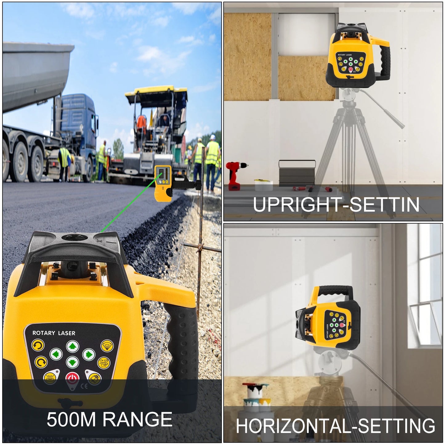 Sihao 360 Rotary Laser Level Self-Leveling 500m Vertical Horizontal Scanning Measurement Tools Red Green Laser Level Machine