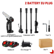 Telescopic Chainsaw - Mini Chainsaw - Electric Pruning Shears - Telescopic Chainsaw Battery - 3500W - Adjustable Height - Portable Garden Tools - 2 Battery EU Plug