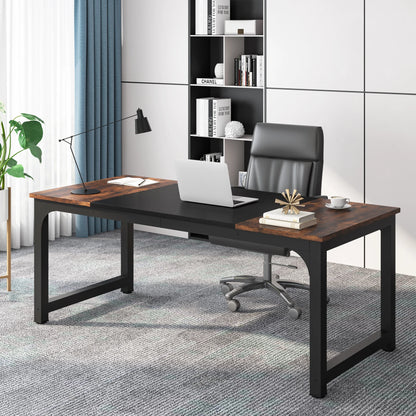Bureau – Werkplek – Computerbureau – Schrijftafel – Studiebureau – 180 Cm Breed – E1 Spaanplaat Metalen Poot - QUORE