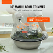 Vevor - Bladko Trimmer - with Stainless Steel Blades - for Twisted Spin Cut Clear Dome - Trimmer Head - Manual Bud Trimmer - 16in Bowl - Silver