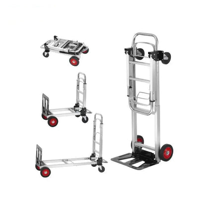 Steekwagen - Transportkar - Transportwagen - Magazijnwagen - Platformwagen - Opvouwbare - Draagvermogen 180 kg - met Wielen - Lichtgewicht Trolley voor Magazijn en Verhuizing - Steekkar