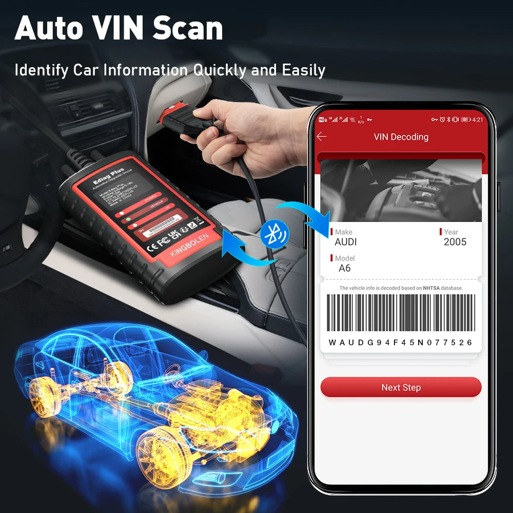 OBD2 Scanner – Diagnoseapparaat – Auto Diagnosetool – Foutcode Uitlezer – CAN-FD Protocol – 15+ Resetfuncties – ECU Codering - QUORE