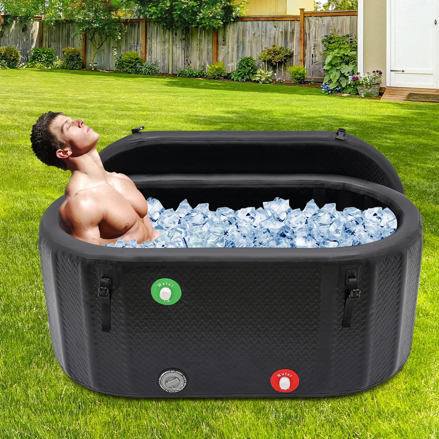 Opblaasbare IJsbad – IJsbad Voor Herstel – Verkoelend Bad – Sport IJsbad – Compact Formaat – 275 Liter Capaciteit – Waterdicht PVC - QUORE